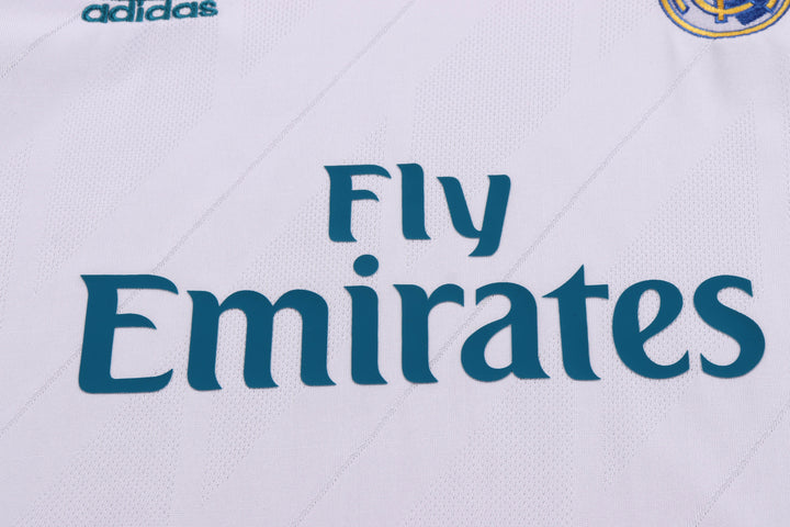 Real Madrid 17/18 Children's Home Retro Set - Long Sleeve