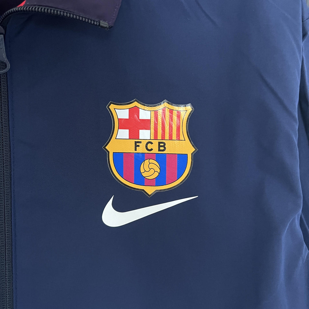 Barcelona Reversible Windbreaker Jacket - Navy Blue/Red