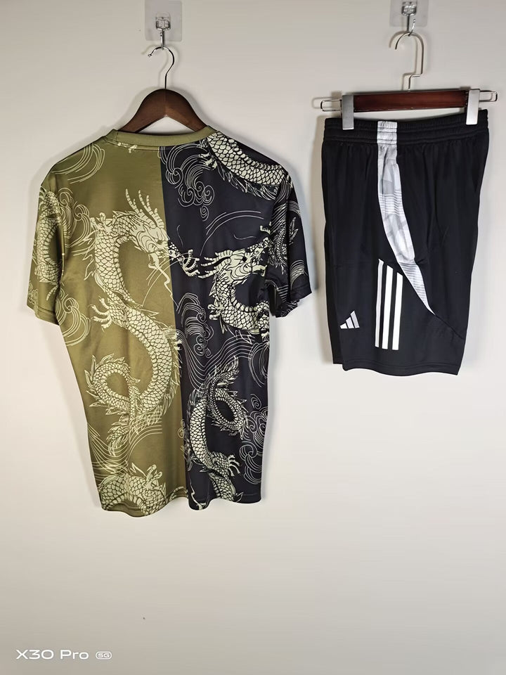 Real Madrid 2025/26 Training Kit - Black/Moss Green
