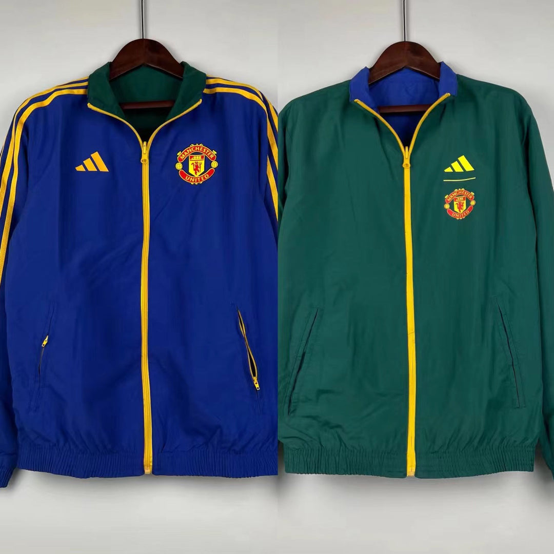 Manchester United Reversible Windbreaker Jacket - Green/Blue