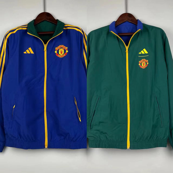 Manchester United Reversible Windbreaker Jacket - Green/Blue