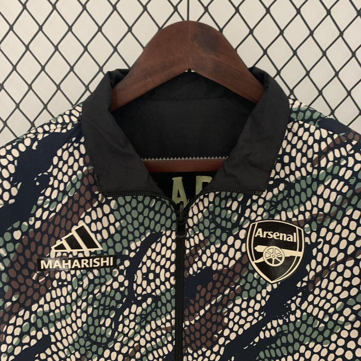 Arsenal Reversible Windbreaker Jacket - Black/Brown