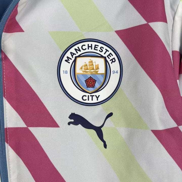 Manchester City Reversible Windbreaker Jacket - White/Light Blue