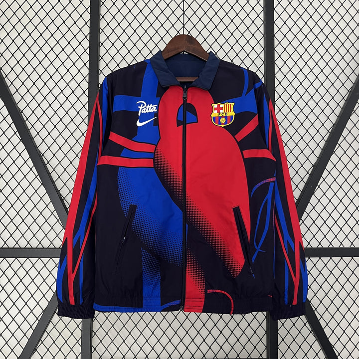 Barcelona Reversible Windbreaker Jacket - Navy Blue/Red