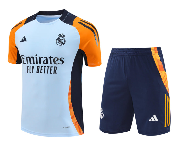 Real Madrid 2024/25 Training Kit - Light Blue/Orange