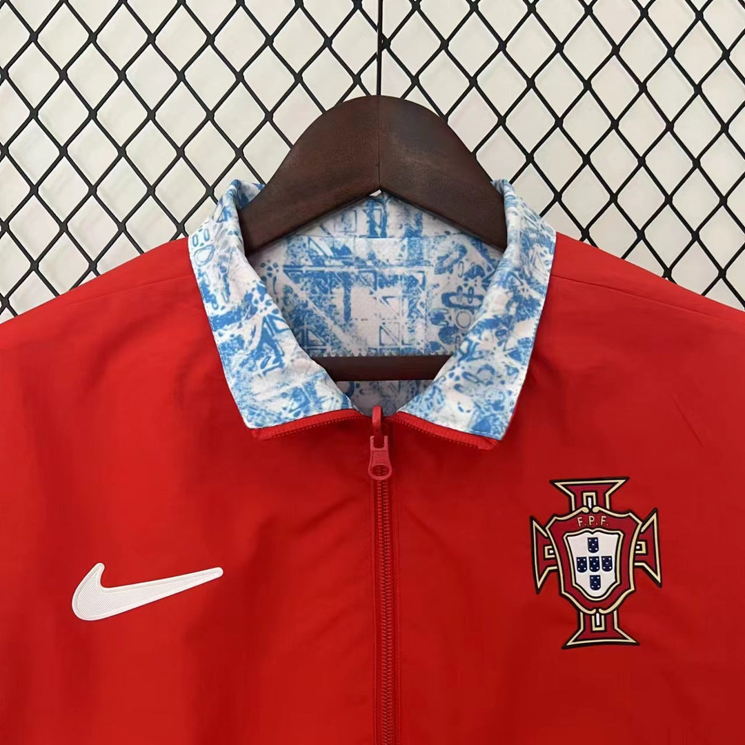 Portugal Reversible Windbreaker Jacket - White/Red