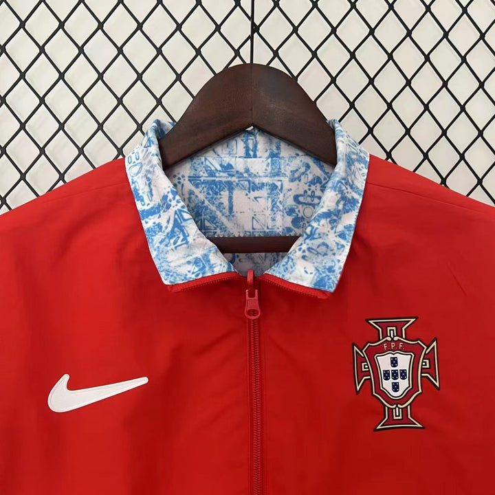 Portugal Reversible Windbreaker Jacket - White/Red