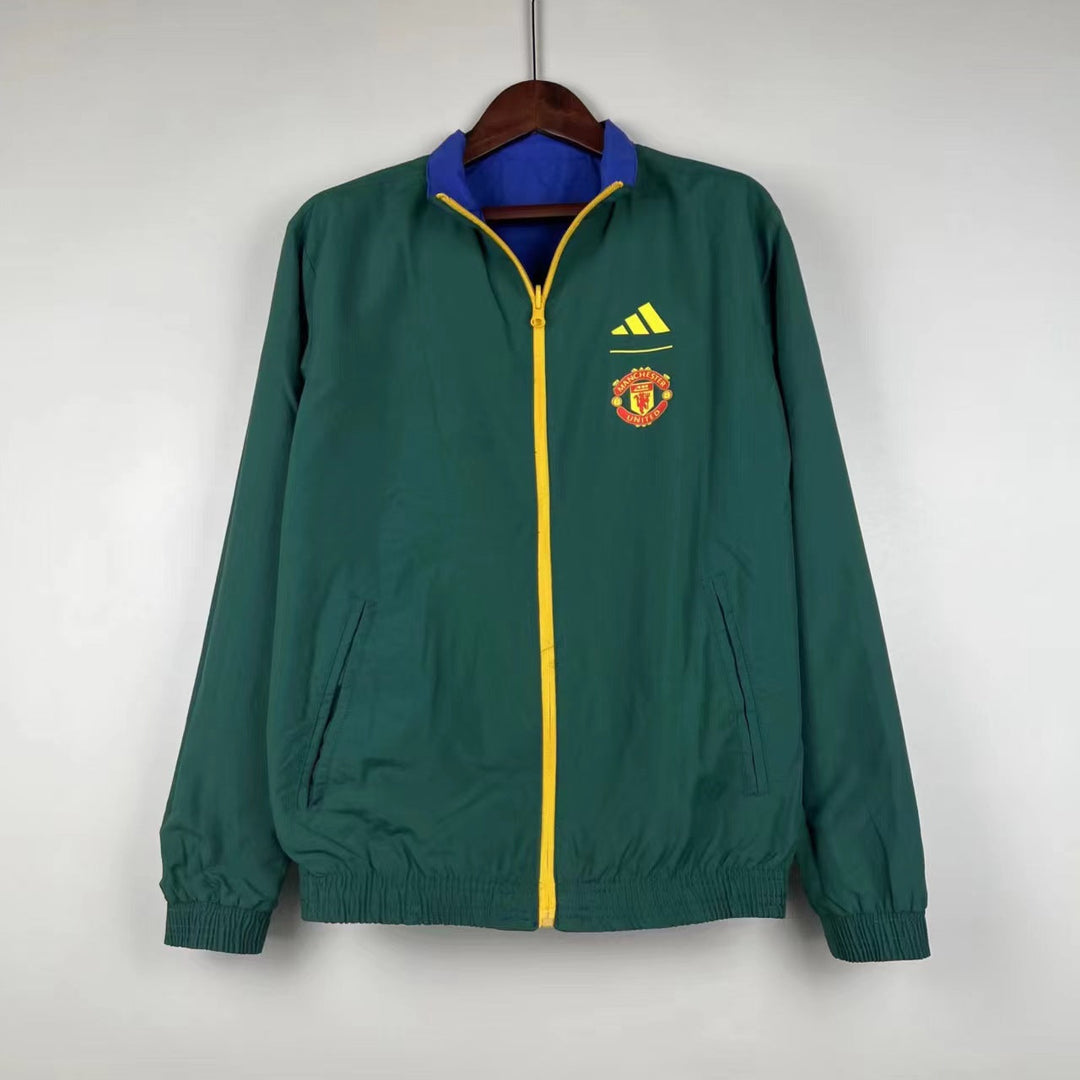 Manchester United Reversible Windbreaker Jacket - Green/Blue