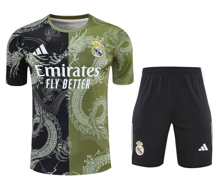 Real Madrid 2025/26 Training Kit - Black/Moss Green