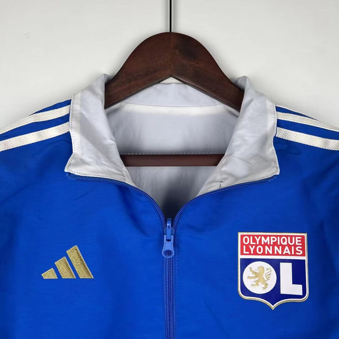 Lyon Reversible Windbreaker Jacket - Dark Blue/White