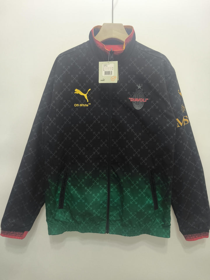 AC Milan Reversible Windbreaker Jacket - Red/Black