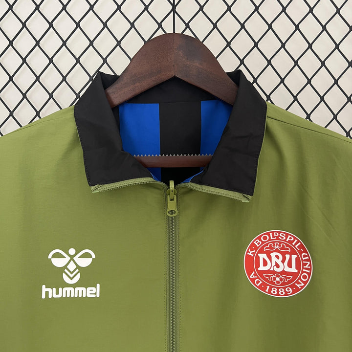 Denmark Reversible Windbreaker Jacket - Moss Green/Blue