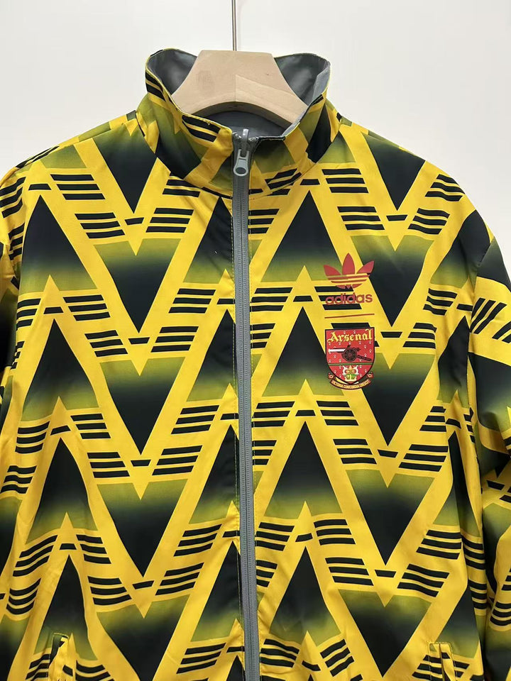 Arsenal 1991 Reversible Windbreaker Jacket - Yellow/Gray
