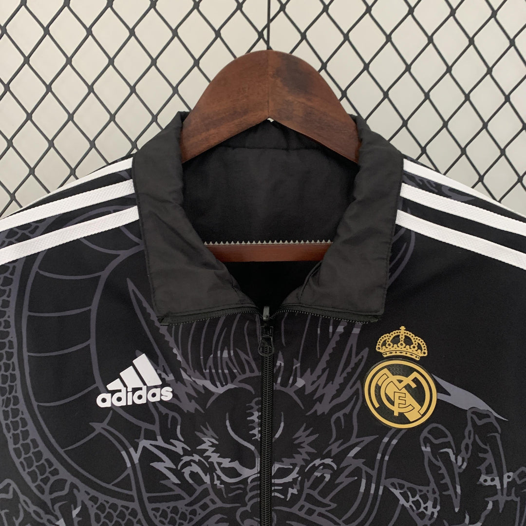 Real Madrid Reversible Windbreaker Jacket - Black