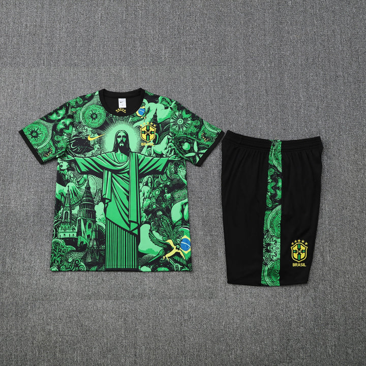 Brazil 2025/26 Training Kit - Black/Green