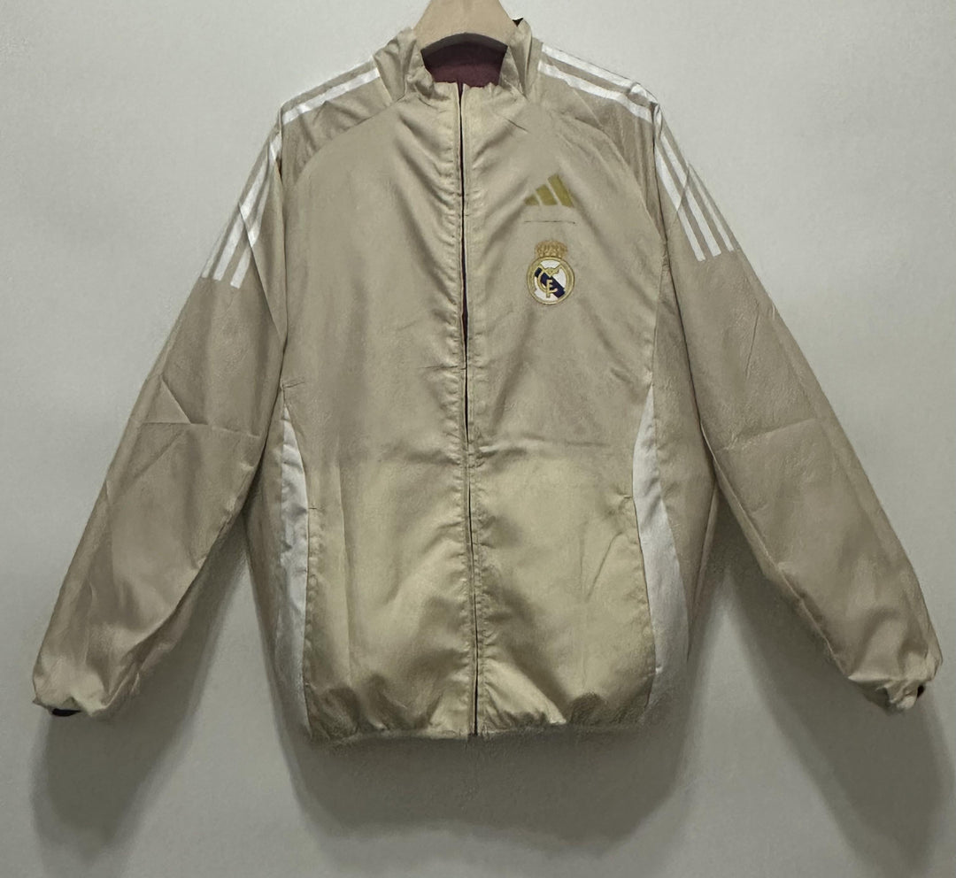 Real Madrid Reversible Windbreaker Jacket - Burgundy/Beige