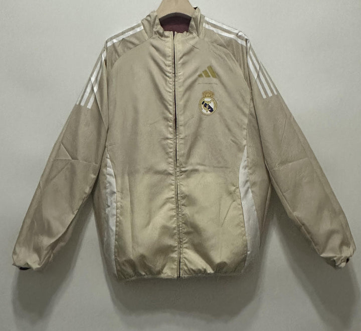 Real Madrid Reversible Windbreaker Jacket - Burgundy/Beige