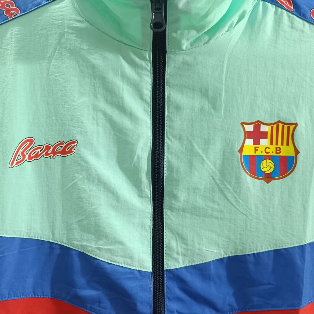 Barcelona Windbreaker Jacket - Navy Blue/Turquoise