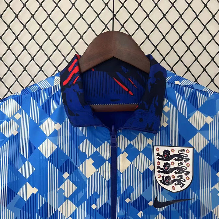 England Blue Reversible Windbreaker Jacket - Blue