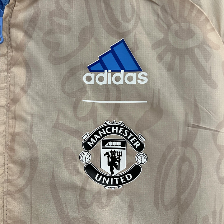 Manchester United Reversible Windbreaker Jacket - Light Blue/Beige