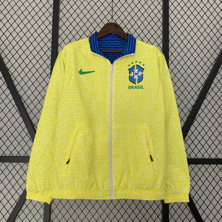 Brazil Reversible Windbreaker Jacket - Yellow/Blue