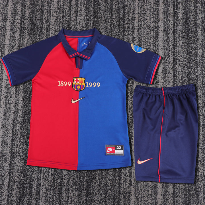 Barcelona 99/00 Children's Home Retro Set (+Patches)