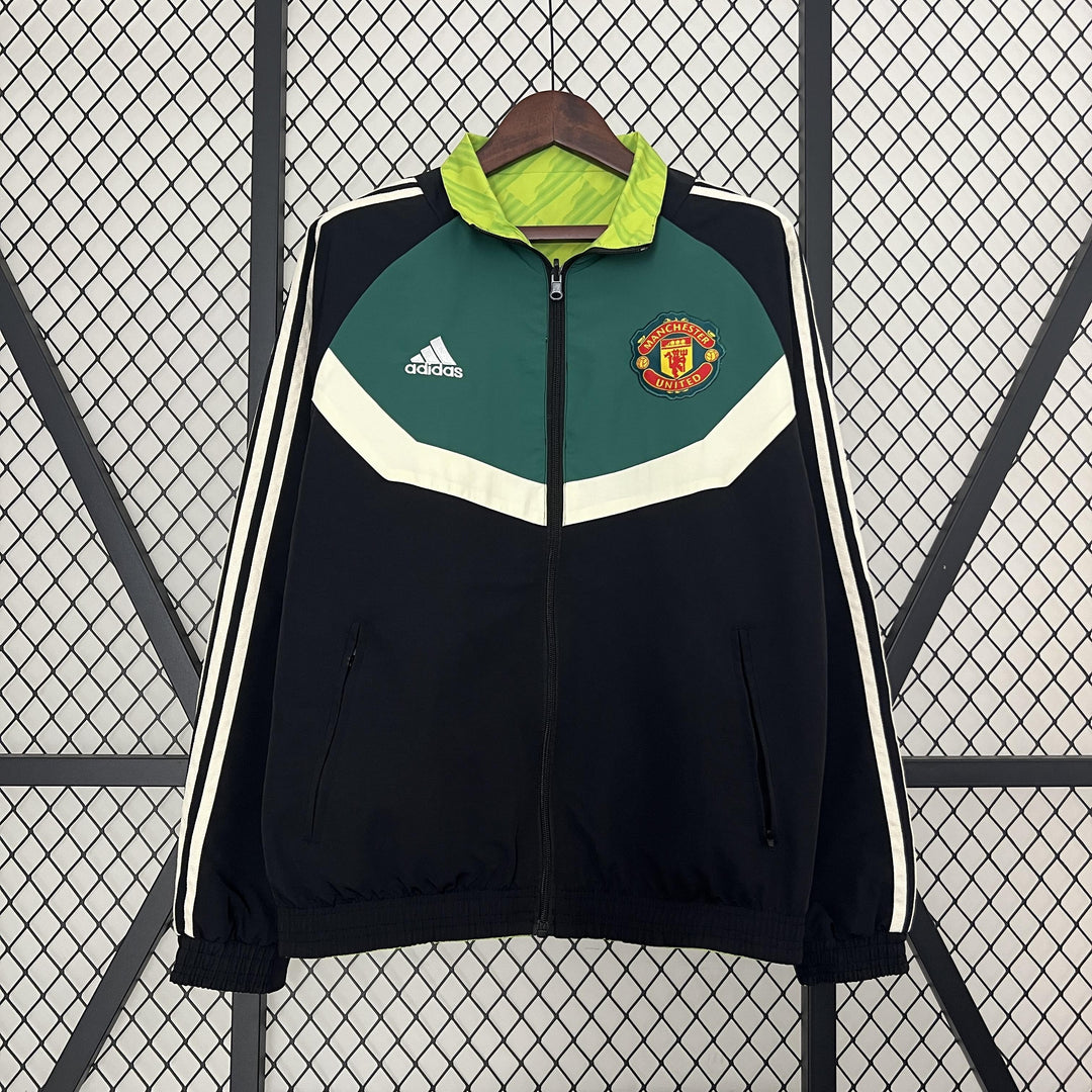 Manchester United Reversible Windbreaker Jacket - Dark Green/Black