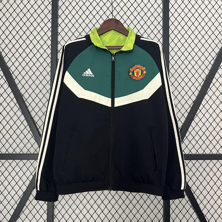 Manchester United Reversible Windbreaker Jacket - Dark Green/Black