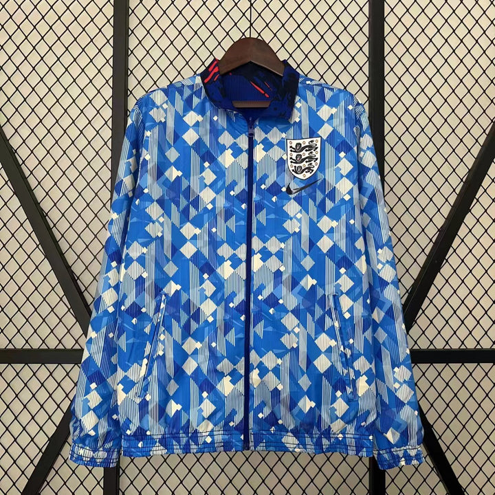 England Blue Reversible Windbreaker Jacket - Blue