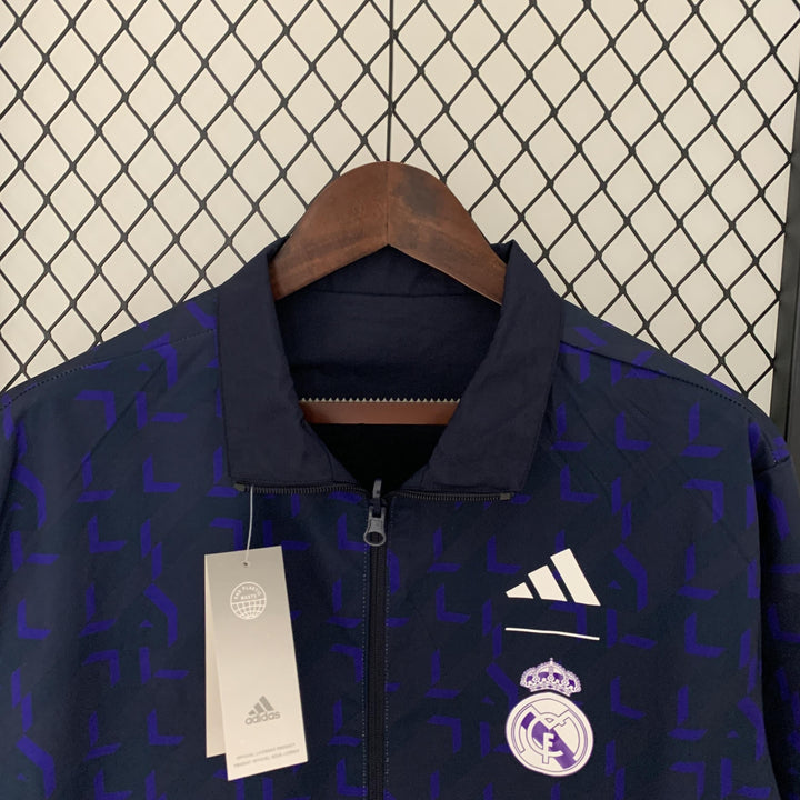 Real Madrid Reversible Windbreaker Jacket - Navy Blue II