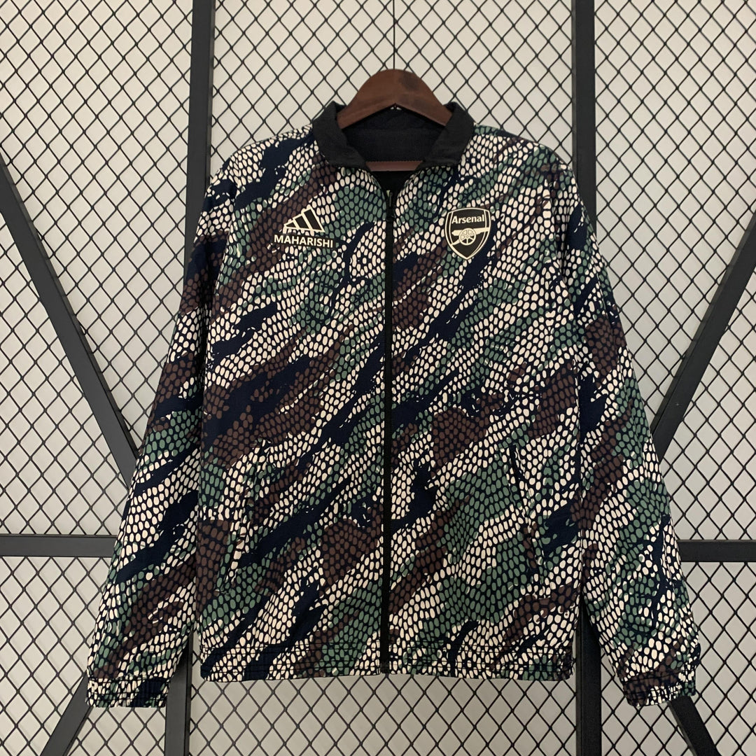 Arsenal Reversible Windbreaker Jacket - Black/Brown