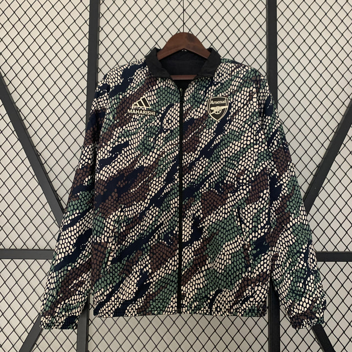 Arsenal Reversible Windbreaker Jacket - Black/Brown