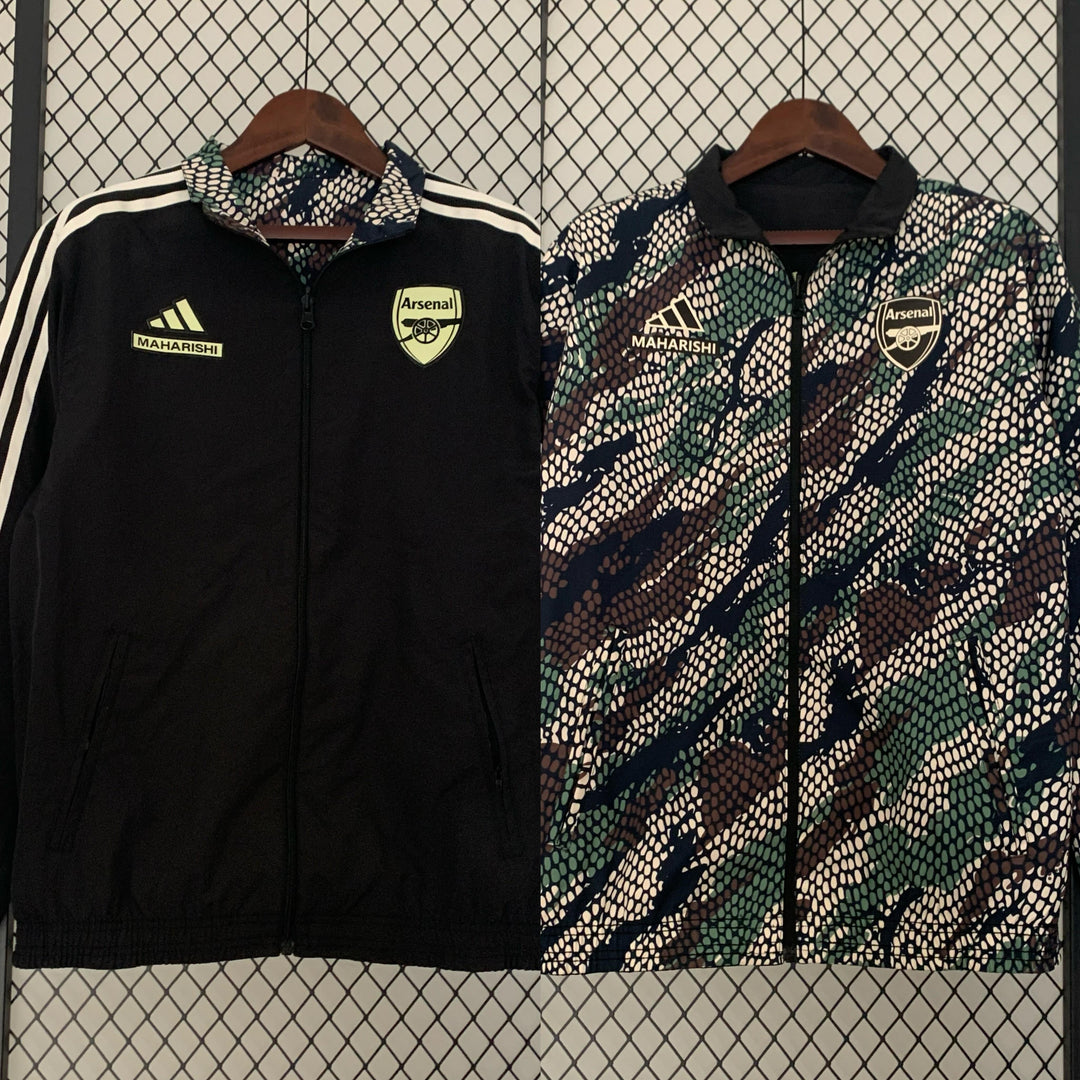 Arsenal Reversible Windbreaker Jacket - Black/Brown