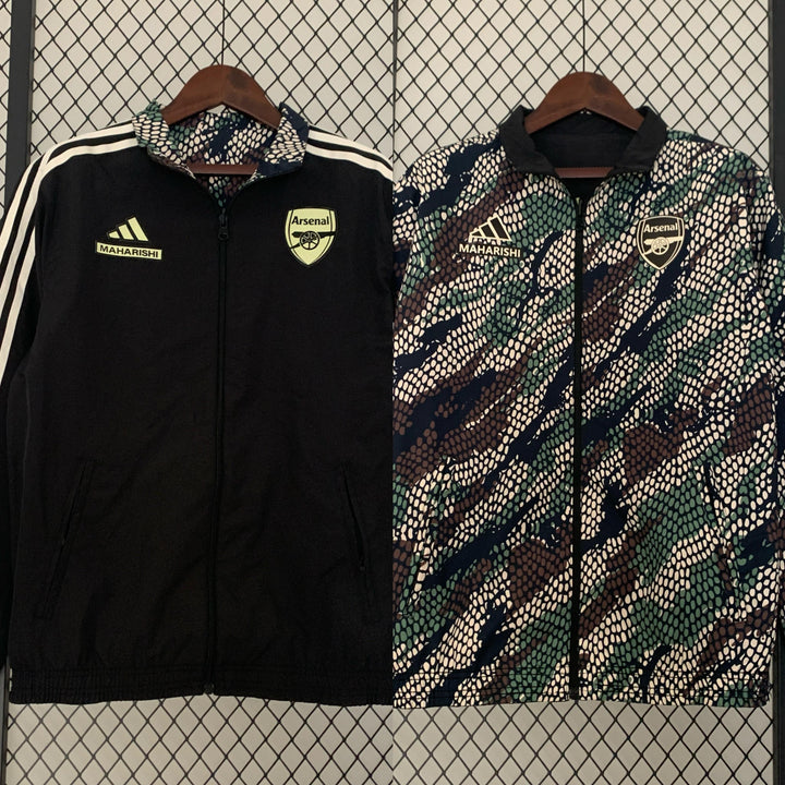 Arsenal Reversible Windbreaker Jacket - Black/Brown