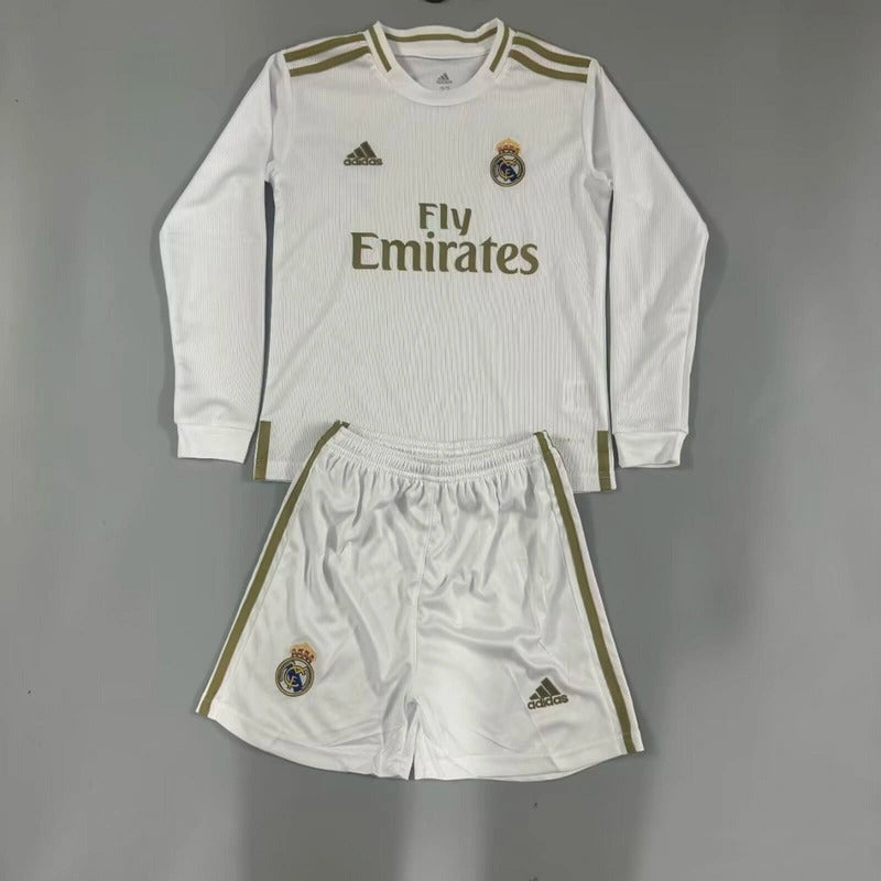 Real Madrid 19/20 Children's Home Retro Set - Long Sleeve