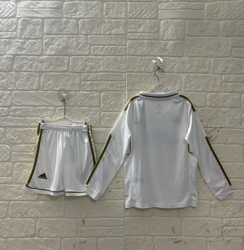Real Madrid 11/12 Children's Home Retro Set - Long Sleeve