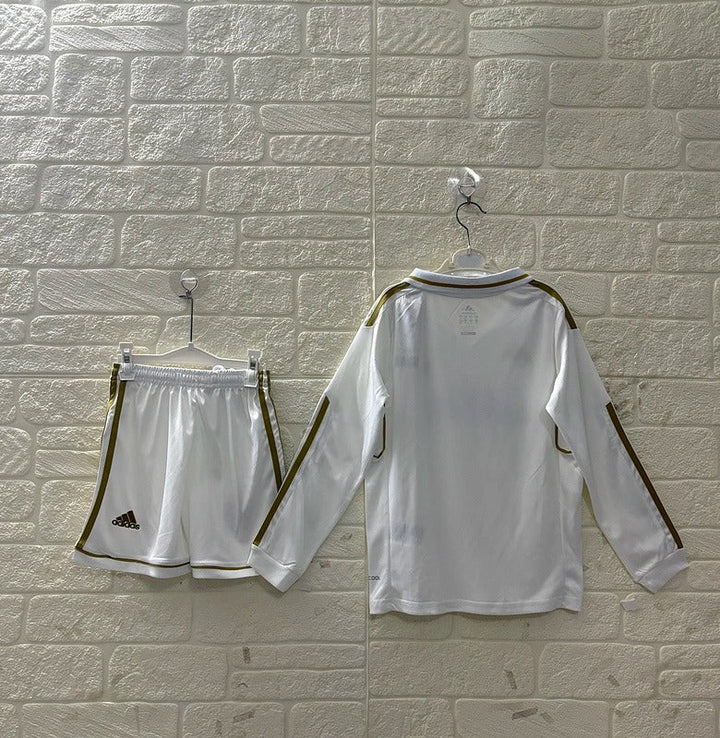 Real Madrid 11/12 Children's Home Retro Set - Long Sleeve