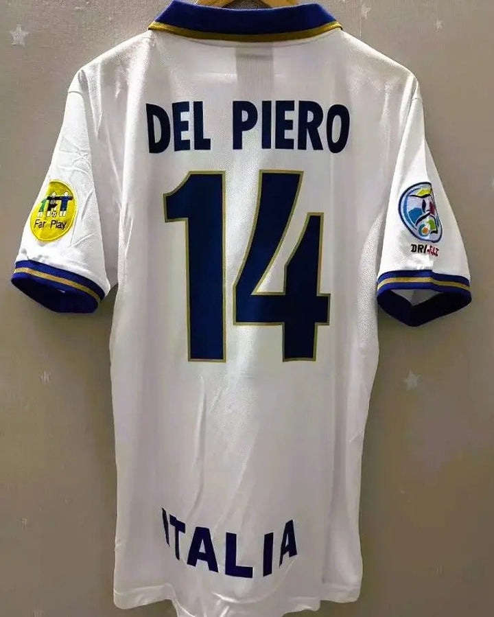 Italy 96/97 Away Retro Shirt - DEL PIERO #14 (+Patches)