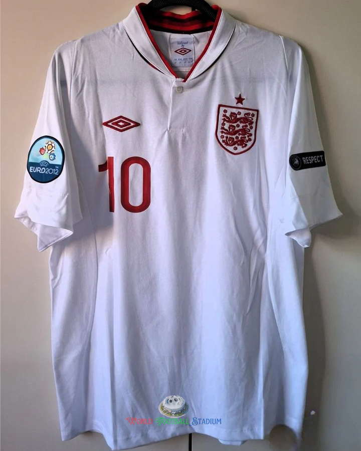 England 12/13 Home Retro Shirt - ROONEY #10 (+Patches)
