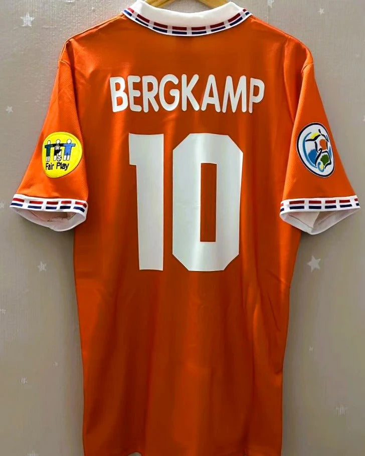 Netherlands 96/97 Home Retro Shirt - BERGKAMP #10 (+Patches)