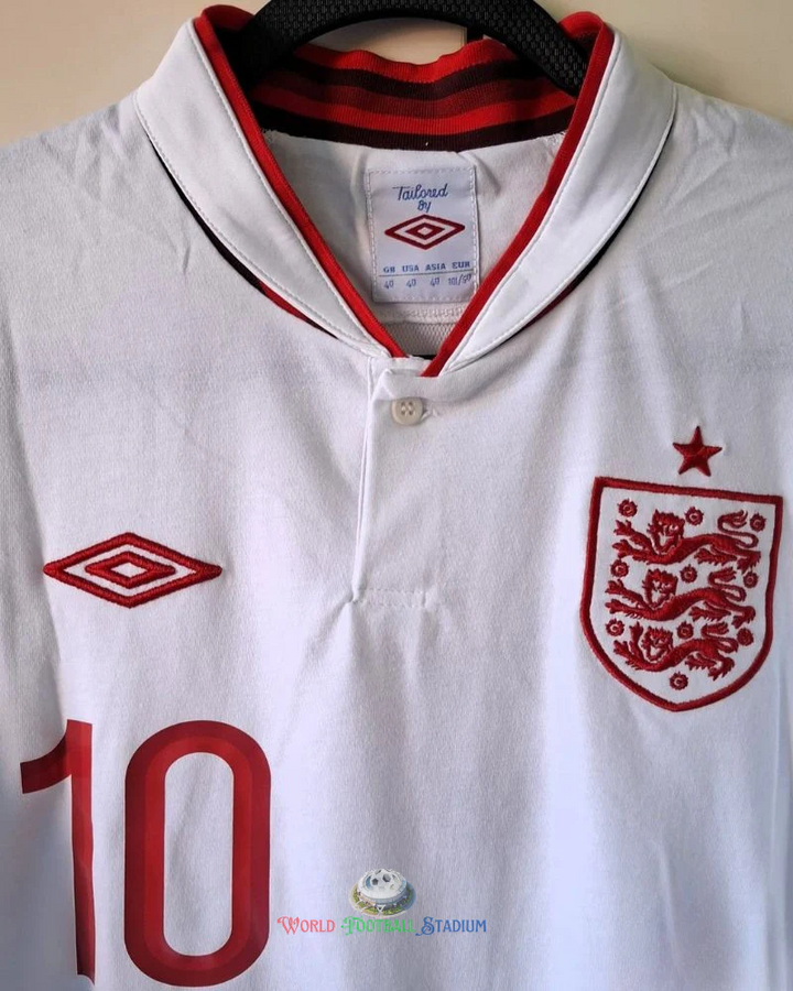 England 12/13 Home Retro Shirt - ROONEY #10 (+Patches)