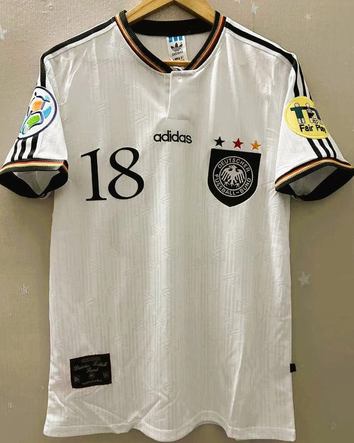 Germany 96/97 Home Retro Shirt - KLINSMANN #18 (+Patches)