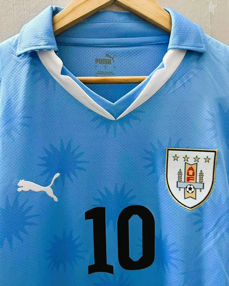 Uruguay 10/11 Home Retro Shirt - FORLAN #10 (+Patches)