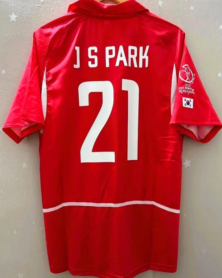 South Korea 02/03 Home Retro Shirt - J S PARK #21 (+Patches)