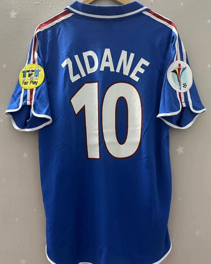 France 00/01 Home Retro Shirt - ZIDANE #10 (+Patches)