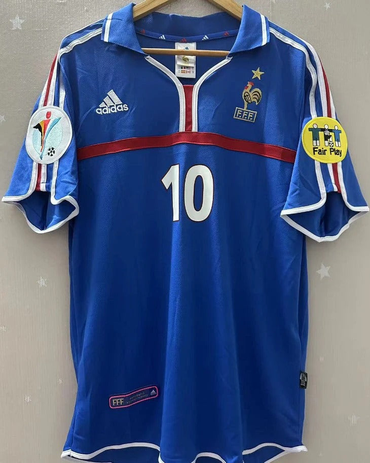 France 00/01 Home Retro Shirt - ZIDANE #10 (+Patches)