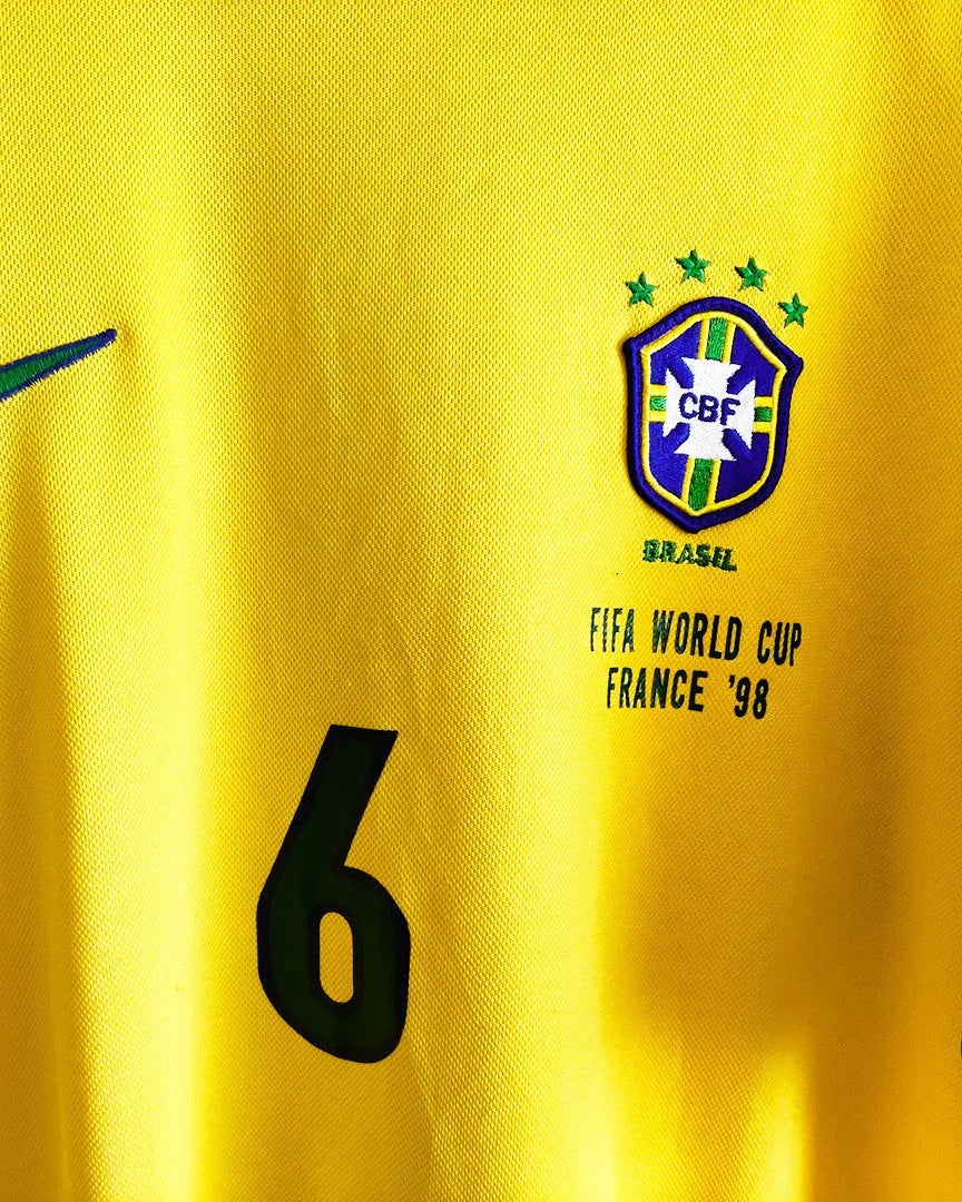 Brazil 98/99 Home Retro Shirt - R. CARLOS #6