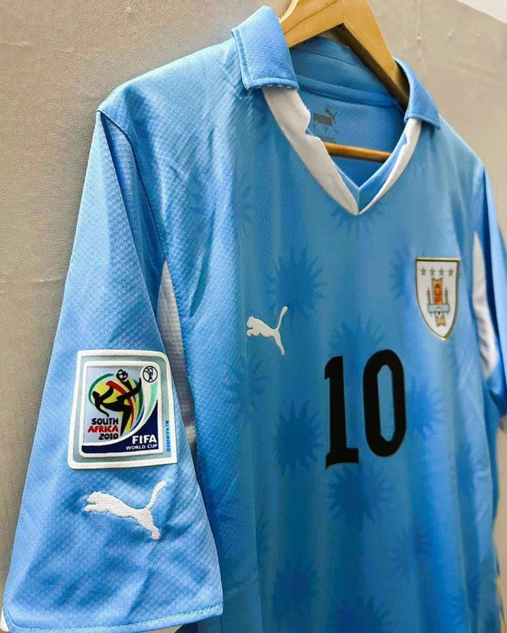 Uruguay 10/11 Home Retro Shirt - FORLAN #10 (+Patches)