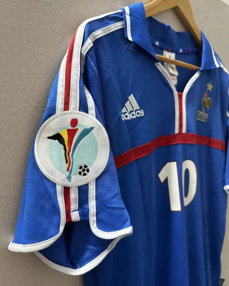 France 00/01 Home Retro Shirt - ZIDANE #10 (+Patches)