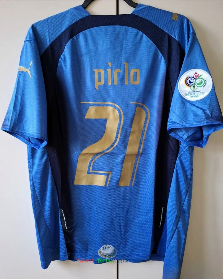 Italy 06/07 Home Retro Shirt - PIRLO #21 (+Patches)